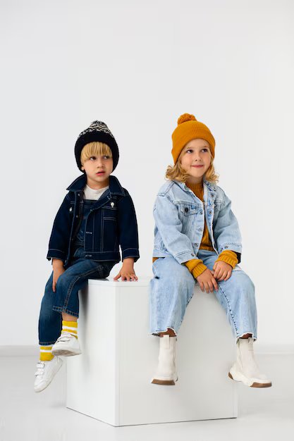 Happy kids wearing Bliss Shop outfits